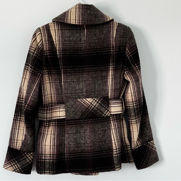 Buffalo WoolBlend Plaid Belted Peacoat Women’s size M Briton “Alexandrine” Coat - Picture 2 of 9